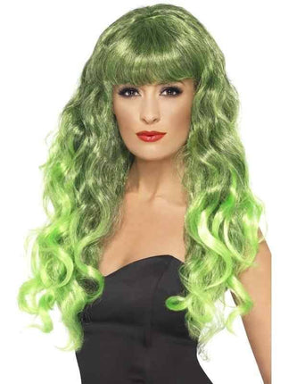 Feestbazaar Groene Lange Siren Pruik