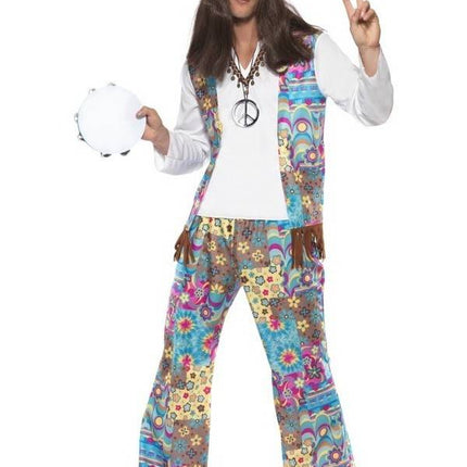 Feestbazaar Groovy Flower Power pak man
