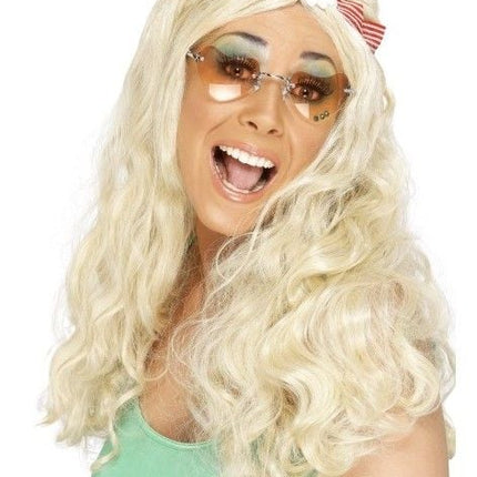 Feestbazaar Groovy pruik blond