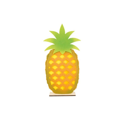 Feestbazaar Grote Ananas Vilt op houten frame (27x54,5cm)