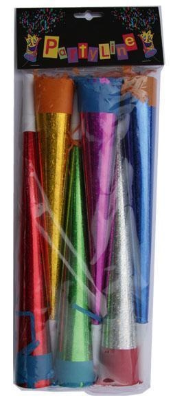 Feestbazaar Grote Feesttoeters Metallic - 6 Stuks