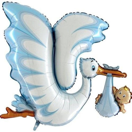 Feestbazaar Grote Folieballon Ooievaar Jongen (114cm)