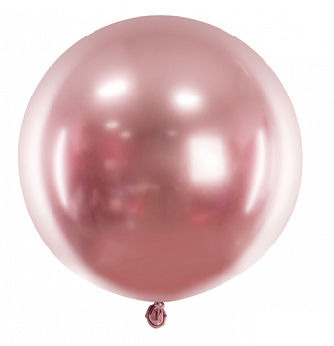 Feestbazaar Grote Glossy Ballon Rosegoud (60cm)