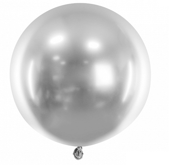 Feestbazaar Grote Glossy Ballon Zilver (60cm)