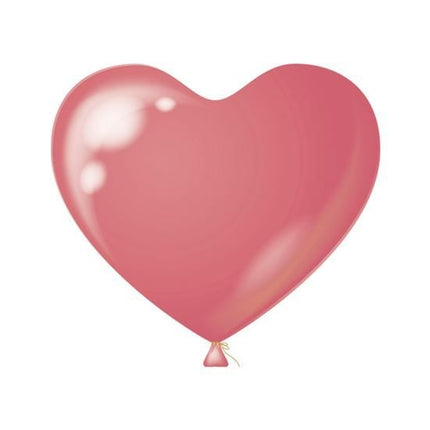 Feestbazaar Grote Roze hartjes ballonnen (38cm, 100st)