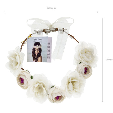 Feestbazaar Haarband Bloemen Wit