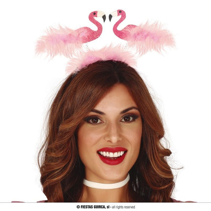 Feestbazaar Haarband flamingo's