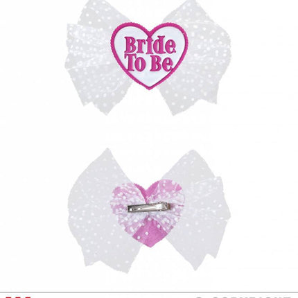 Feestbazaar Haarclip Bride to be wit