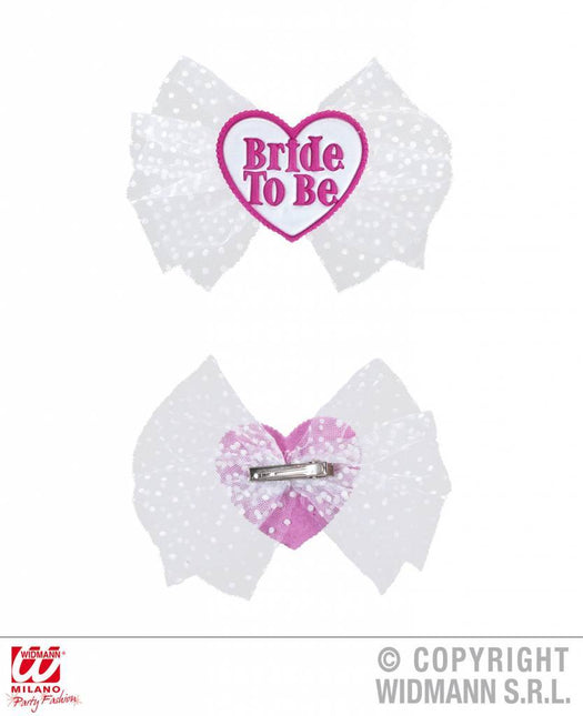 Feestbazaar Haarclip Bride to be wit