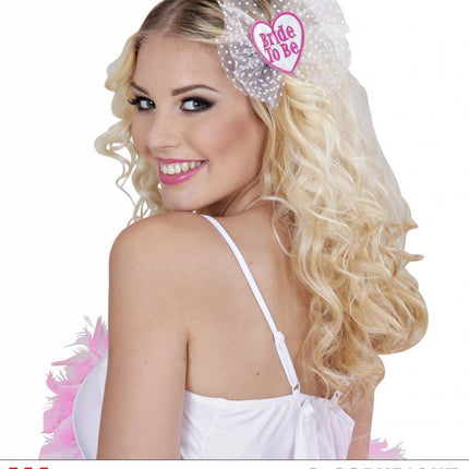 Feestbazaar Haarclip Bride to be wit