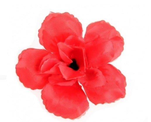 Feestbazaar Haarclip met rode roos 10 cm