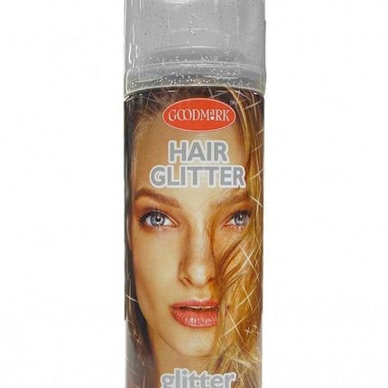 Feestbazaar Haarspray glitterzilver 125ml