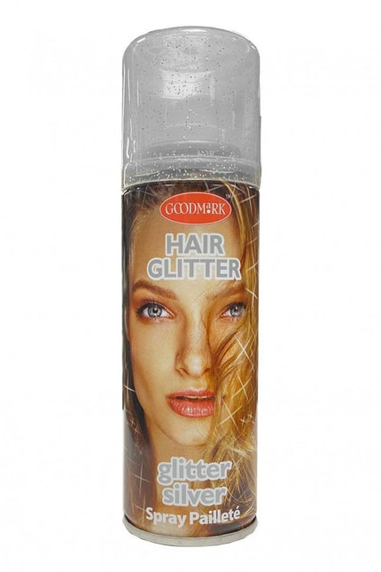 Feestbazaar Haarspray glitterzilver 125ml
