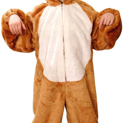 Feestbazaar Haas Onesie Kind Bruin Fluffy
