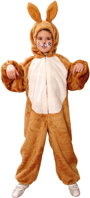Feestbazaar Haas Onesie Kind Bruin Fluffy