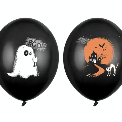 Feestbazaar Halloween Ballonnen Spook Zwart (6st)