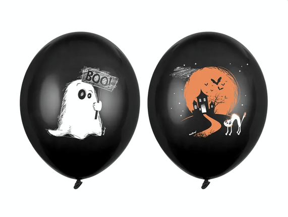 Feestbazaar Halloween Ballonnen Spook Zwart (6st)