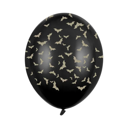 Feestbazaar Halloween Ballonnen Vleermuis Zwart 30cm (6st)