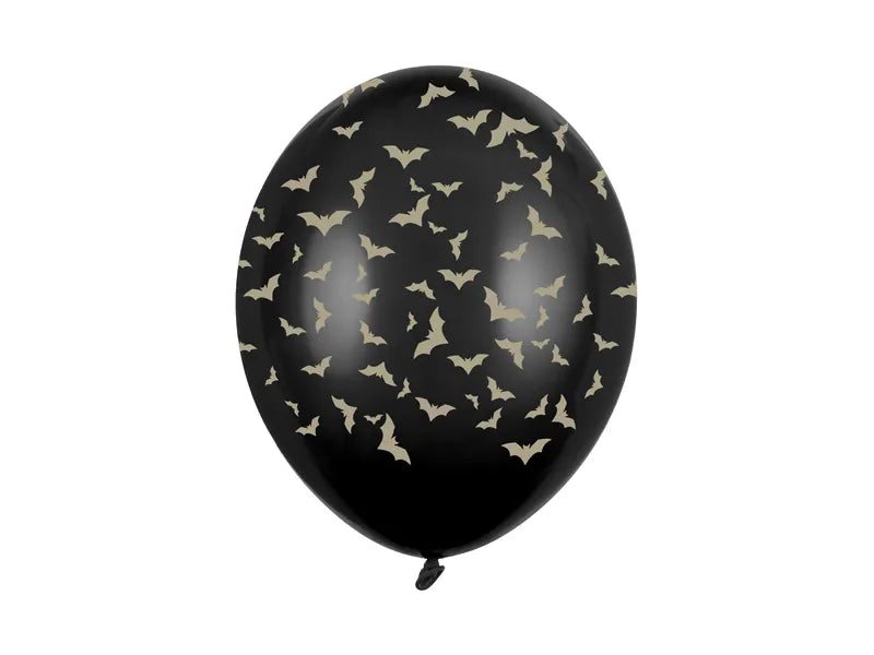 Feestbazaar Halloween Ballonnen Vleermuis Zwart 30cm (6st)