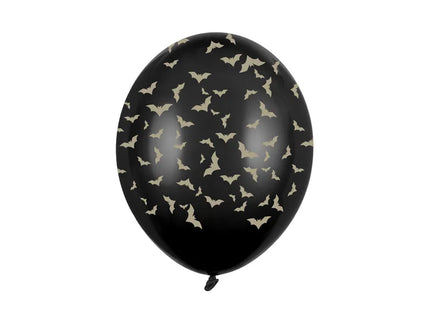 Feestbazaar Halloween Ballonnen Vleermuis Zwart 30cm (6st)