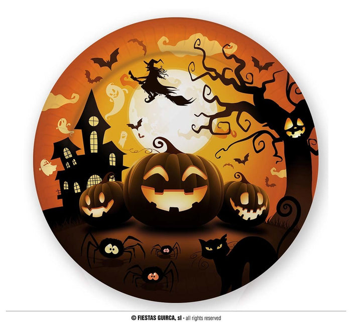 Feestbazaar Halloween Borden Volle Maan (6st)