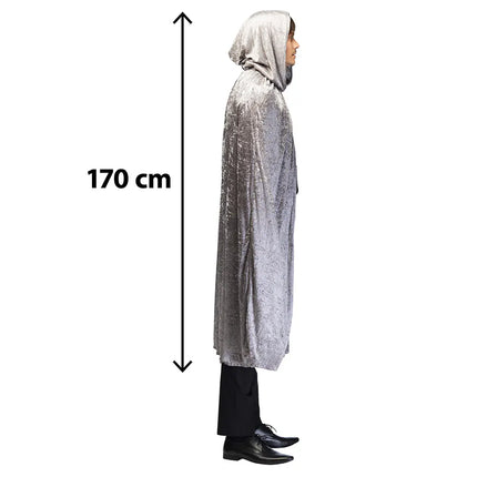 Feestbazaar Halloween Cape Dawn Zilver