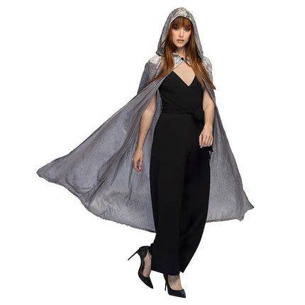 Feestbazaar Halloween Cape Dawn Zilver