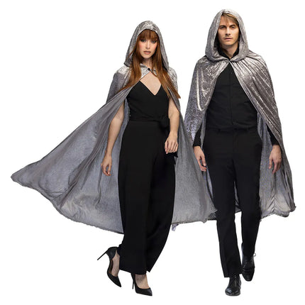 Feestbazaar Halloween Cape Dawn Zilver