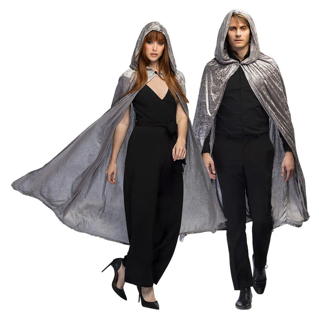 Feestbazaar Halloween Cape Dawn Zilver