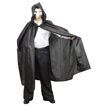Feestbazaar Halloween Cape zwart met capuchon