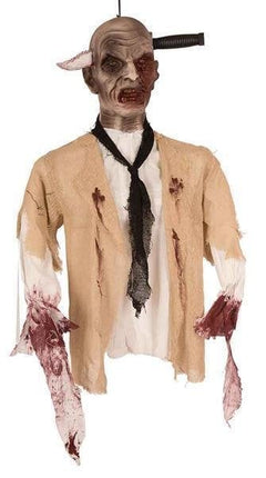 Feestbazaar Halloween decoratie Zombie mes door hoofd elite