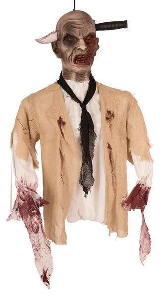 Feestbazaar Halloween decoratie Zombie mes door hoofd elite