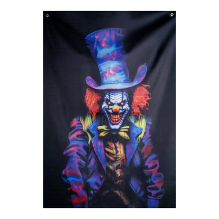 Feestbazaar Halloween Doek Raamdecoratie Clown