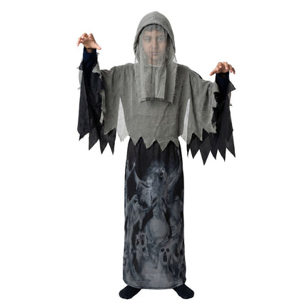 Feestbazaar Halloween Geest Outfit met Capuchon Kind