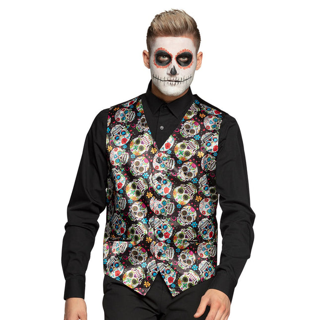 Feestbazaar Halloween Gilet Day of the dead
