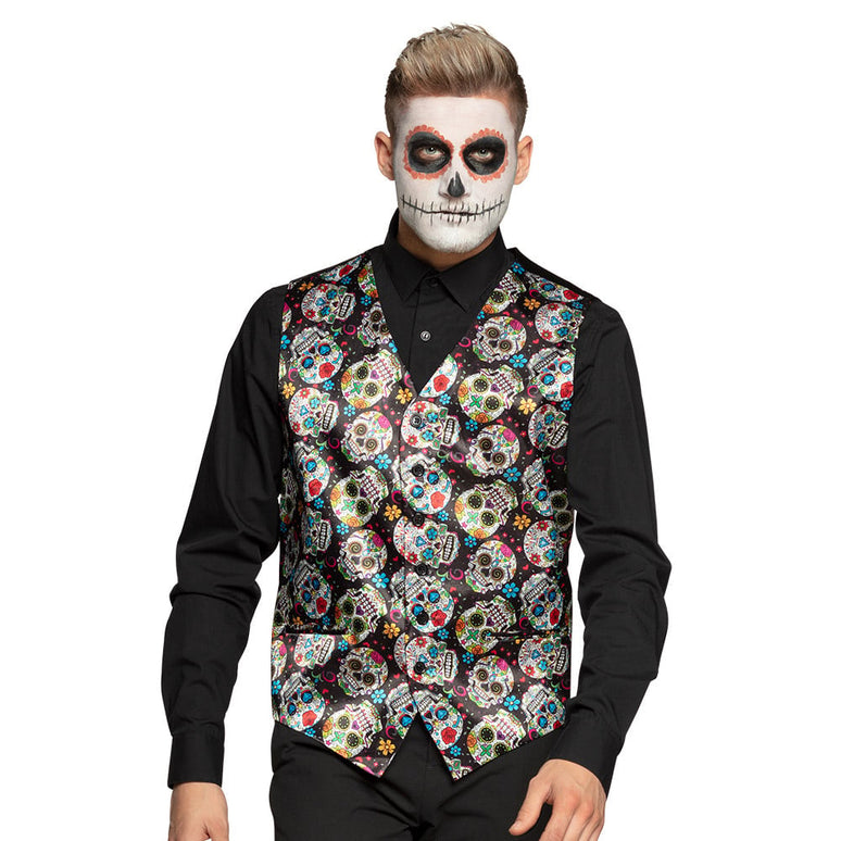 Feestbazaar Halloween Gilet Day of the dead