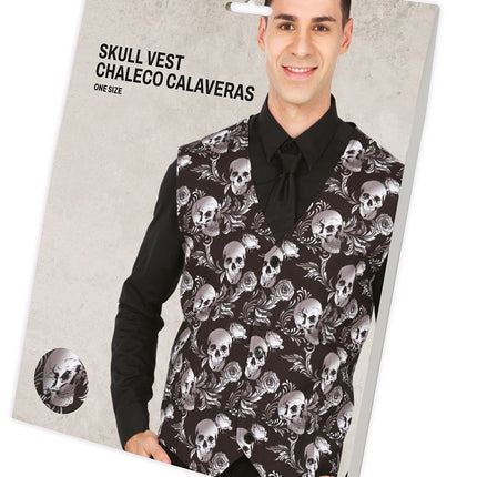 Feestbazaar Halloween Gilet Doodskop Heren