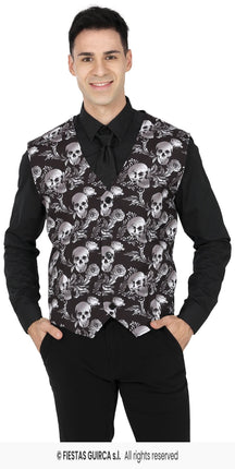 Feestbazaar Halloween Gilet Doodskop Heren