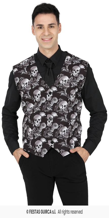 Feestbazaar Halloween Gilet Doodskop Heren