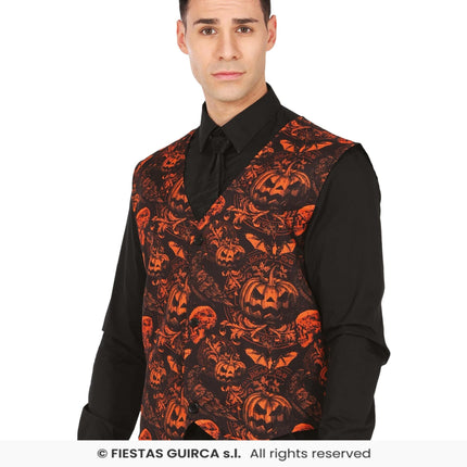 Feestbazaar Halloween Gilet Pompoen Heren