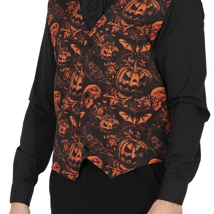 Feestbazaar Halloween Gilet Pompoen Heren