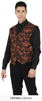Feestbazaar Halloween Gilet Pompoen Heren