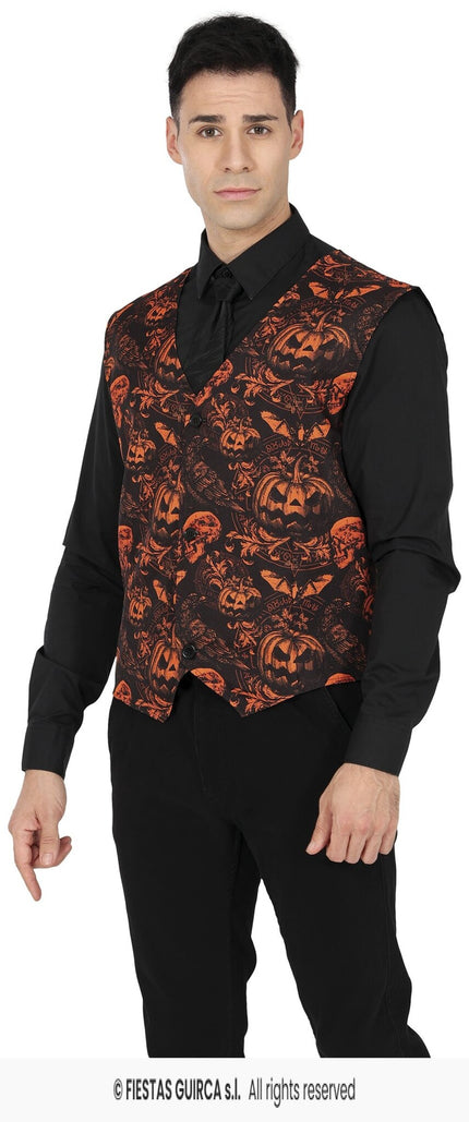 Feestbazaar Halloween Gilet Pompoen Heren