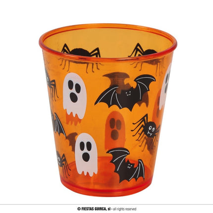 Feestbazaar Halloween Glas Vleermuis Oranje (1st)