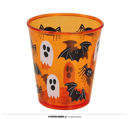 Feestbazaar Halloween Glas Vleermuis Oranje (1st)