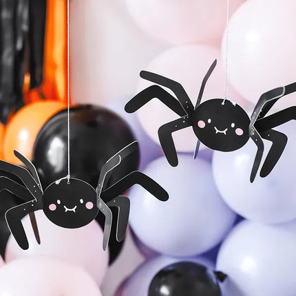 Feestbazaar Halloween Hangdecoratie Spinnen (5st)