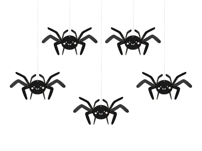 Feestbazaar Halloween Hangdecoratie Spinnen (5st)