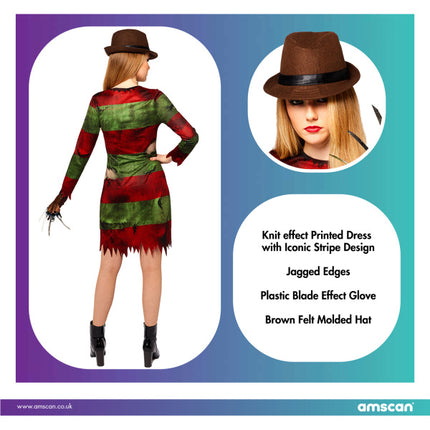 Feestbazaar Halloween Kostuum Freddy Krueger Dames Officieel