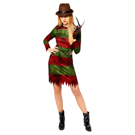 Feestbazaar Halloween Kostuum Freddy Krueger Dames Officieel