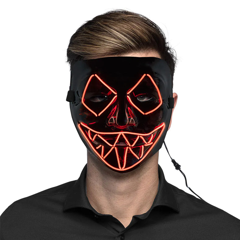 Feestbazaar Halloween LED masker Killer Smile Rood